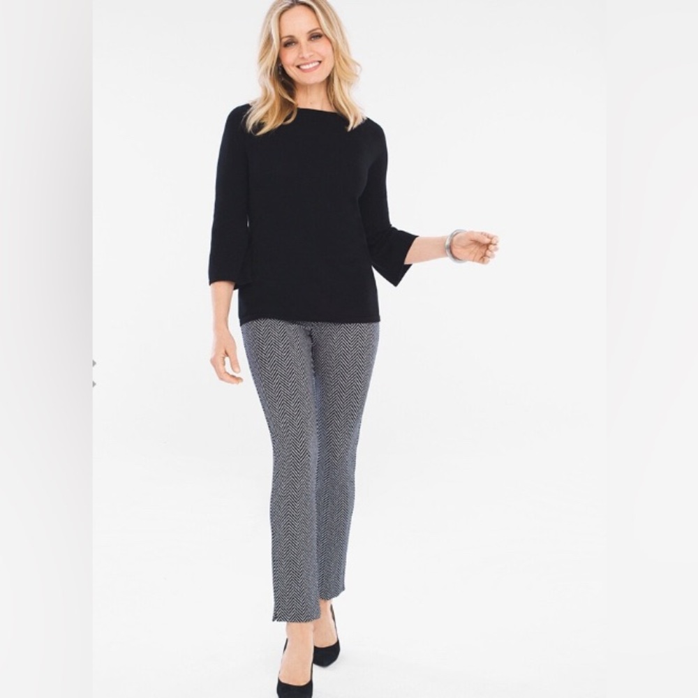 Chico's Juliet Painted Black Herringbone
Ankle Pants
